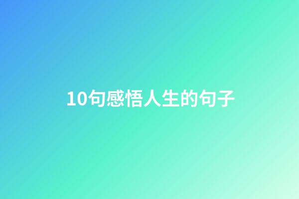 10句感悟人生的句子