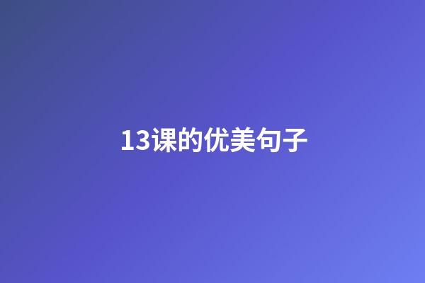 13课的优美句子