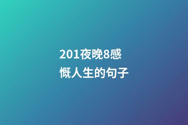 201夜晚8感慨人生的句子