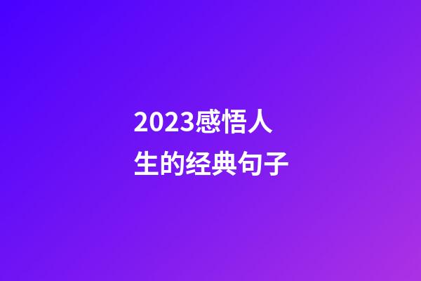 2023感悟人生的经典句子