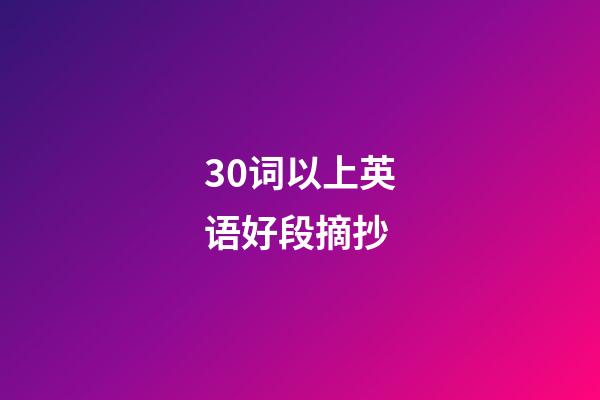 30词以上英语好段摘抄