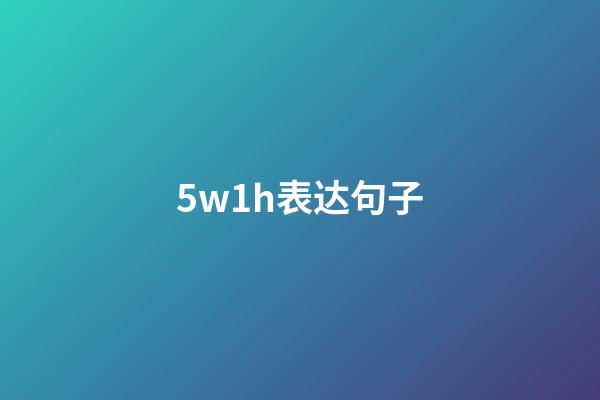 5w1h表达句子