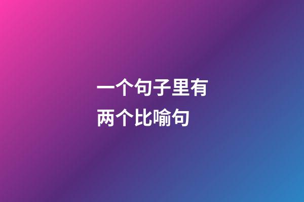 一个句子里有两个比喻句
