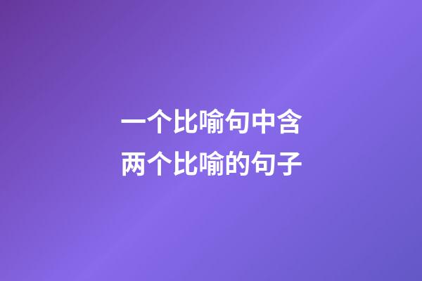一个比喻句中含两个比喻的句子