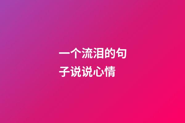 一个流泪的句子说说心情