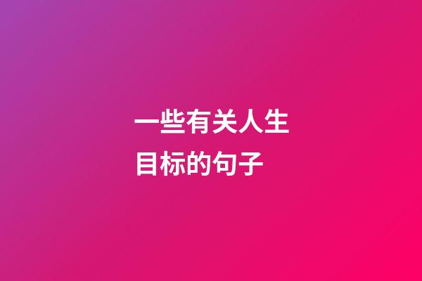 一些有关人生目标的句子