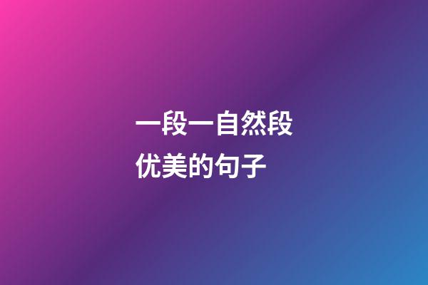 一段一自然段优美的句子