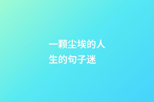 一颗尘埃的人生的句子迷