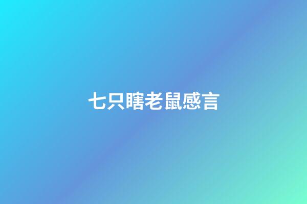 七只瞎老鼠感言