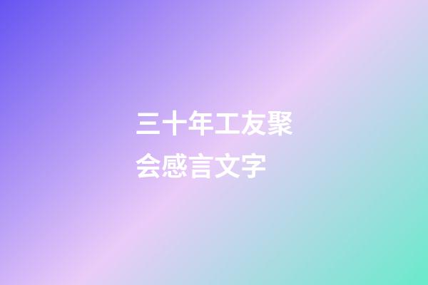 三十年工友聚会感言文字