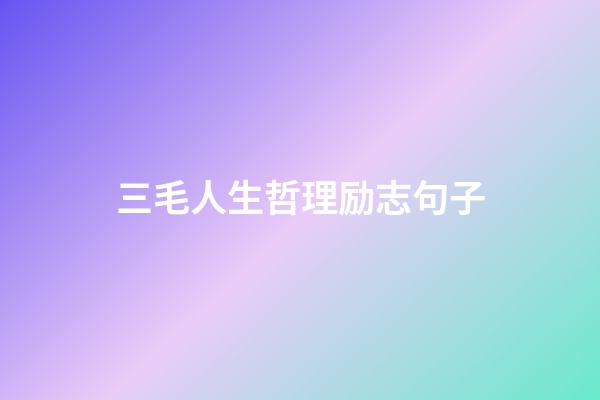 三毛人生哲理励志句子
