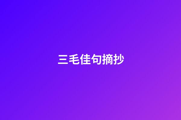 三毛佳句摘抄