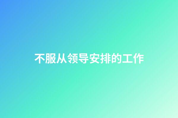 不服从领导安排的工作