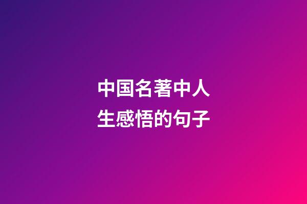 中国名著中人生感悟的句子