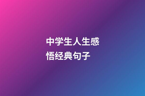 中学生人生感悟经典句子