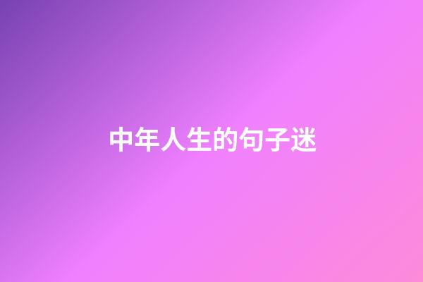 中年人生的句子迷