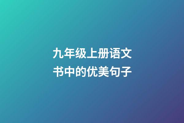 九年级上册语文书中的优美句子