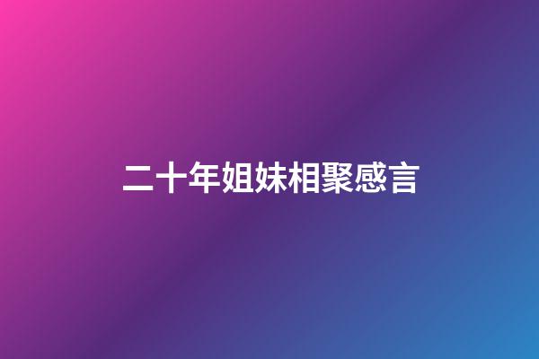 二十年姐妹相聚感言