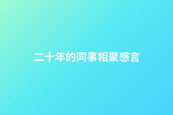 二十年的同事相聚感言