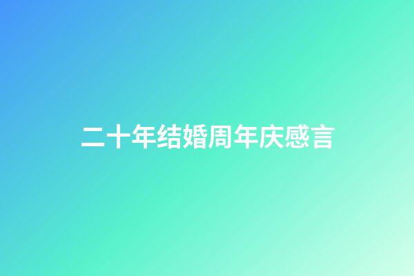 二十年结婚周年庆感言