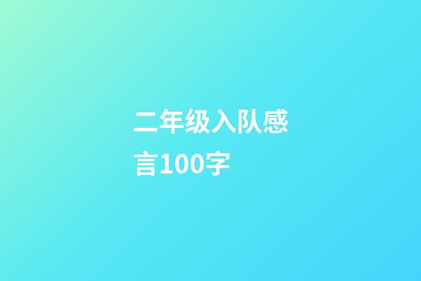 二年级入队感言100字