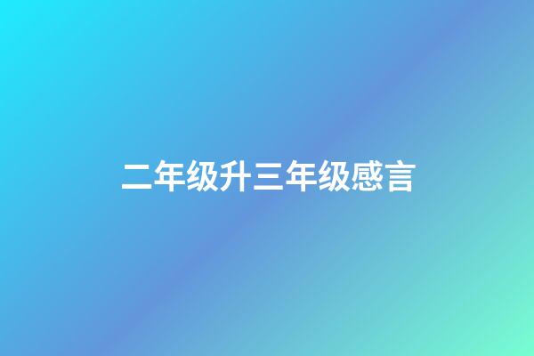 二年级升三年级感言