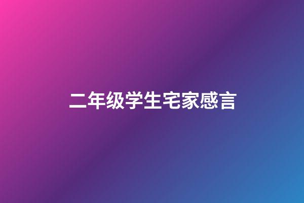 二年级学生宅家感言