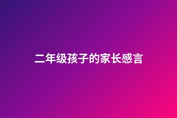 二年级孩子的家长感言