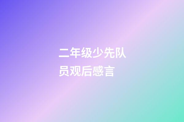 二年级少先队员观后感言