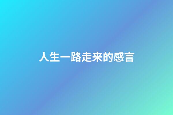 人生一路走来的感言