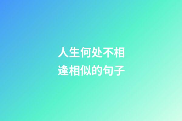 人生何处不相逢相似的句子