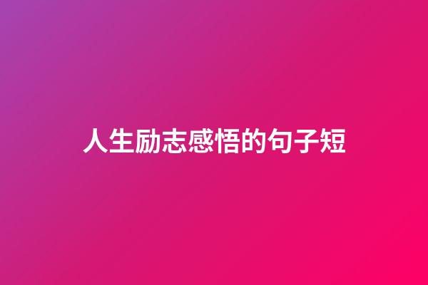 人生励志感悟的句子短