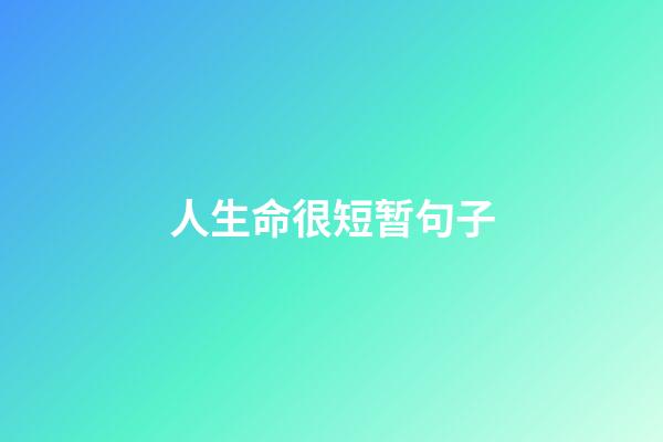 人生命很短暂句子