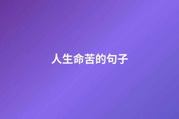 人生命苦的句子
