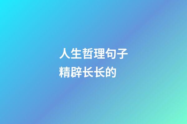 人生哲理句子精辟长长的