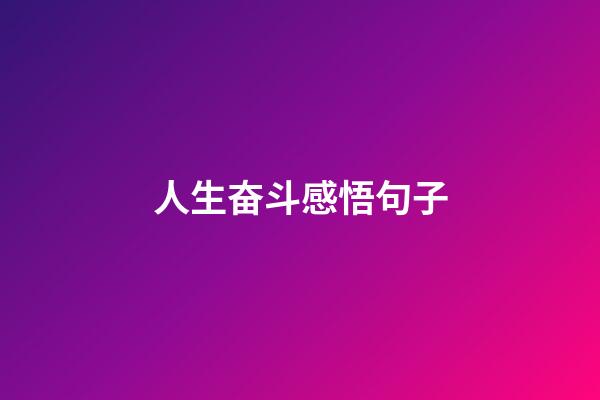 人生奋斗感悟句子