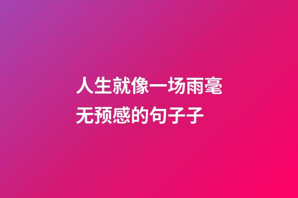 人生就像一场雨毫无预感的句子子
