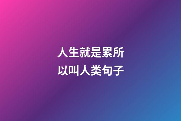 人生就是累所以叫人类句子