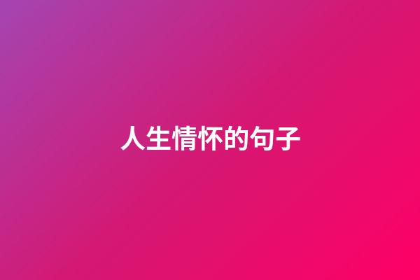 人生情怀的句子