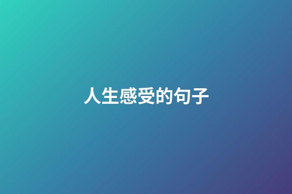 人生感受的句子