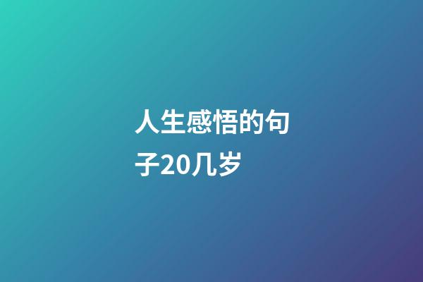 人生感悟的句子20几岁