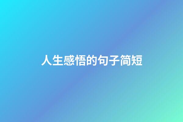 人生感悟的句子简短