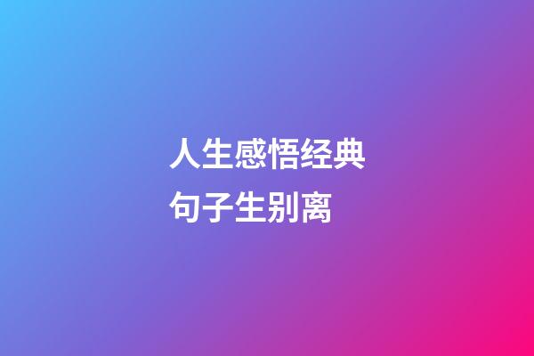人生感悟经典句子生别离