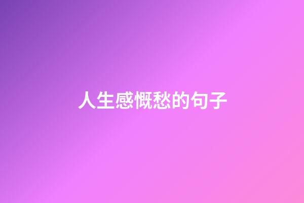 人生感慨愁的句子