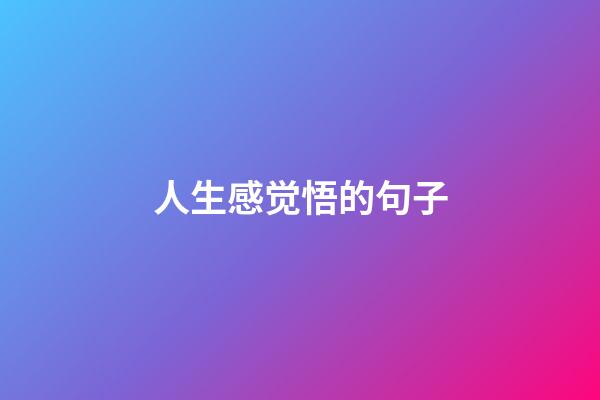 人生感觉悟的句子