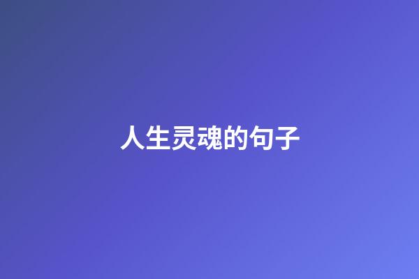 人生灵魂的句子