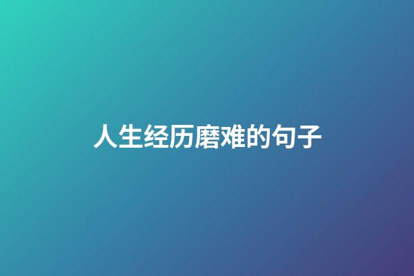 人生经历磨难的句子