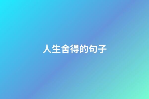 人生舍得的句子