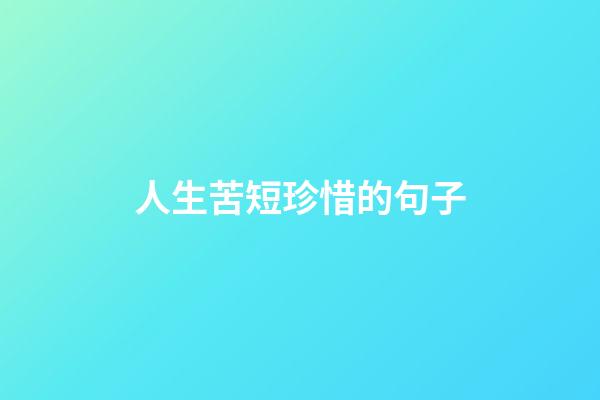 人生苦短珍惜的句子