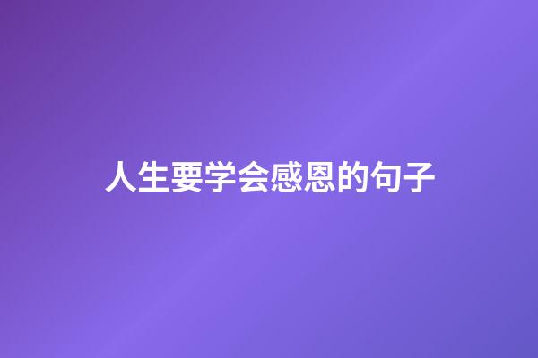 人生要学会感恩的句子